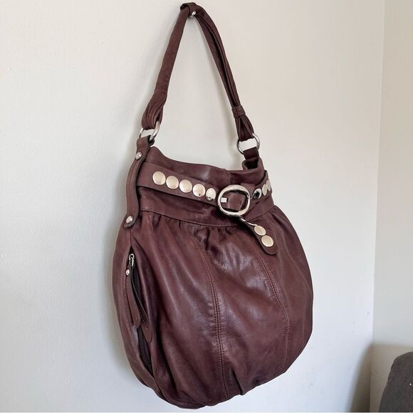 B. Makowsky Super Soft Leather Boho Large Shoulder Bag - Picture 2 of 12